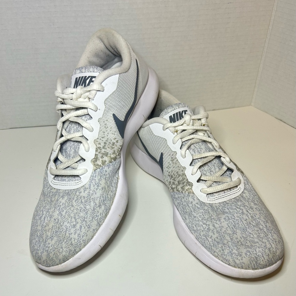 Nike Flex‎ Contact Running Shoes Women's Size 10 White/Silver 908995-100